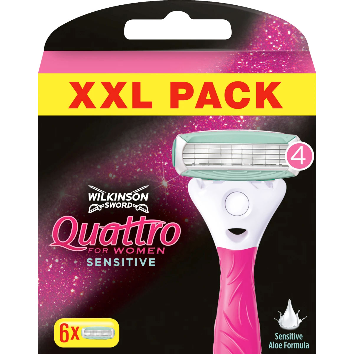 Wilkinson Quattro Damen Rasierklingen Sensitive 6 Stk.