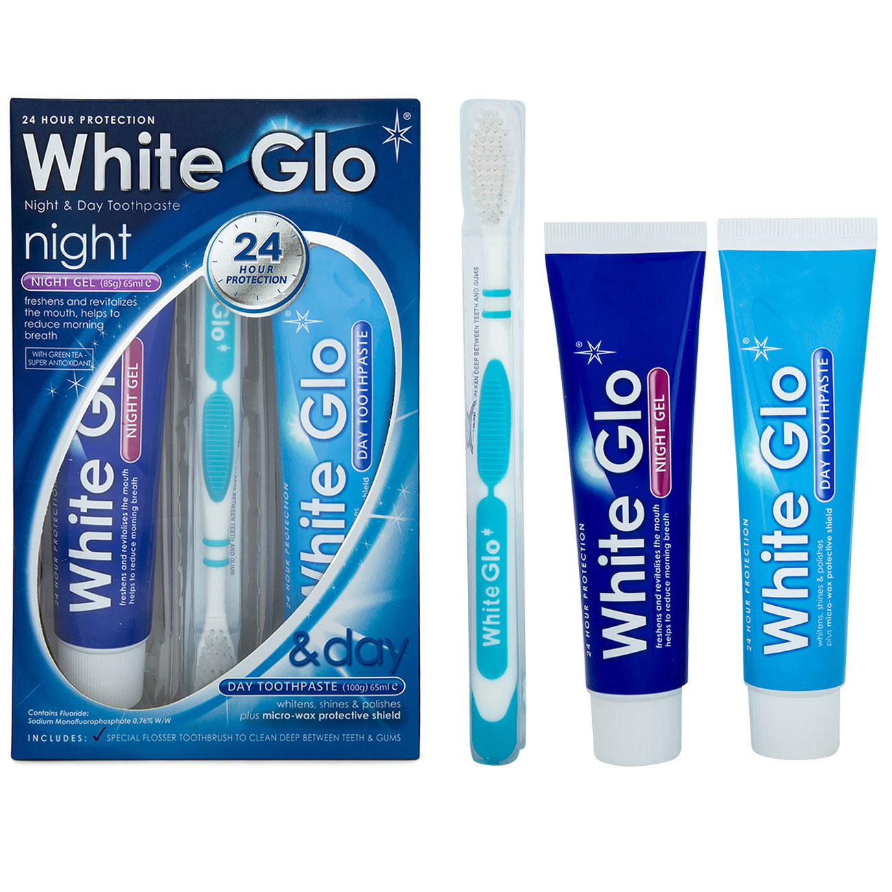 Zahnaufhellende Zahnpasta White Glo Night & Day 185g
