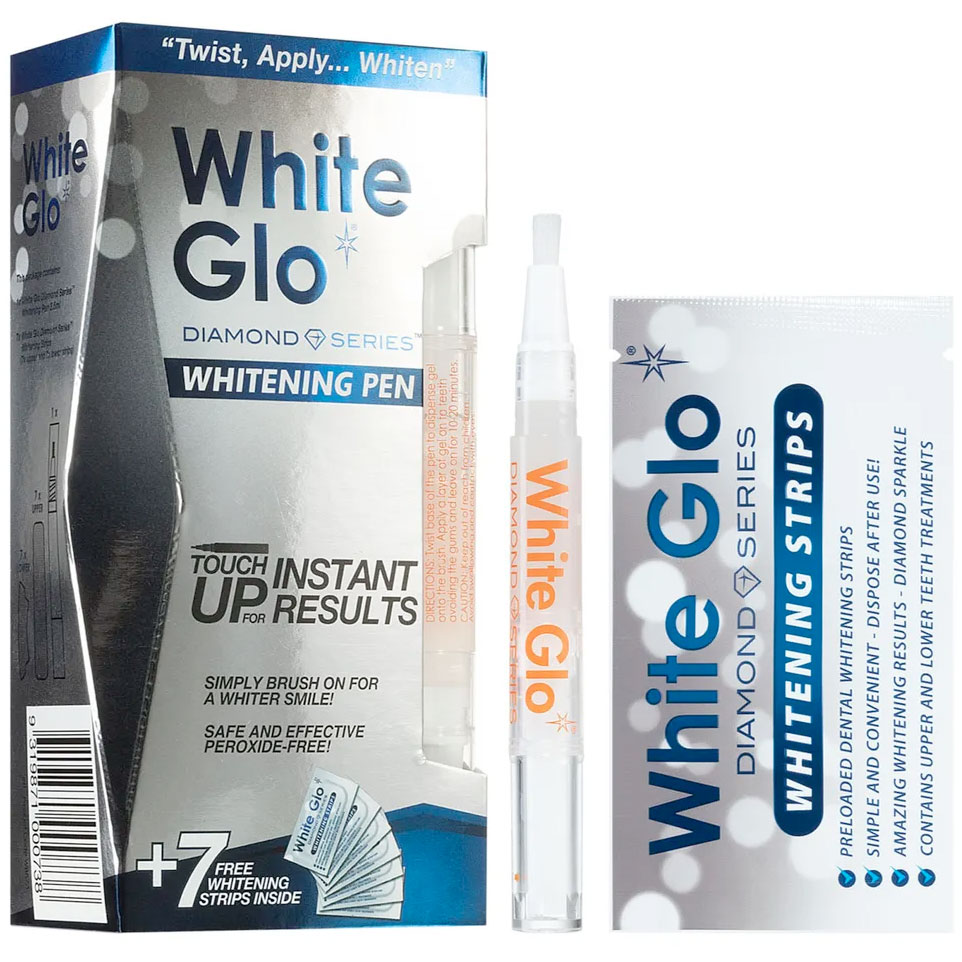 Zahnaufhellungsset White Glo Whitening Pen + Whitening Stripes