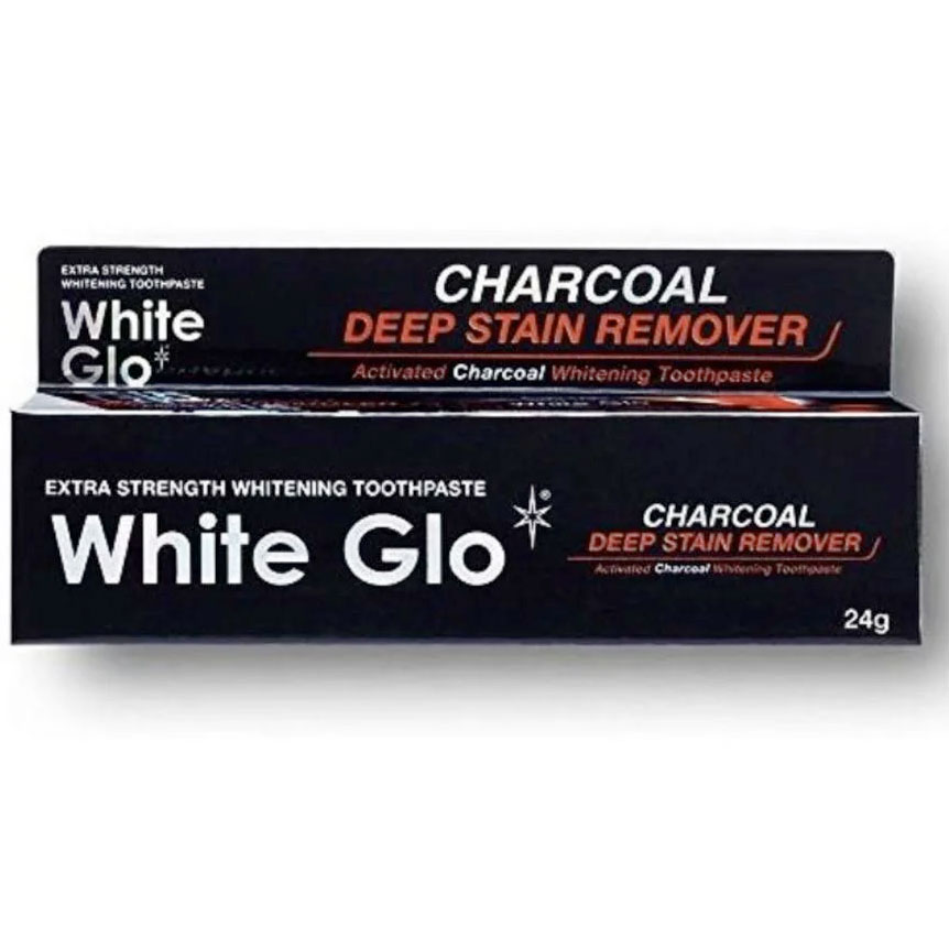 Tandblegning Tandpasta White Glo CHARCOAL Deep Stain Remover 24 gr. - White Glo Tandpasta