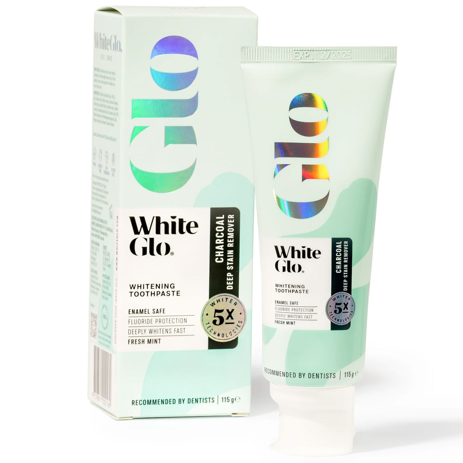 Zahnaufhellende Zahnpasta WHITE GLO Charcoal Deep Stain Remover 115g