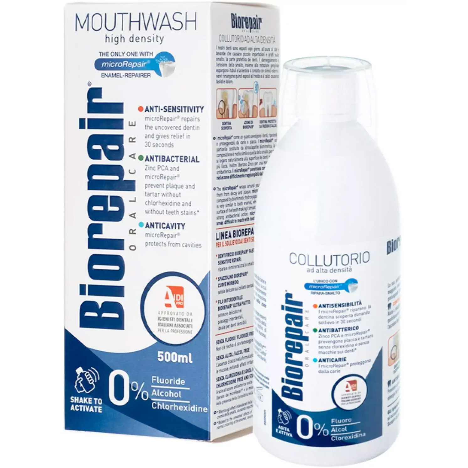 Biorepair Xinc Hydroxyapatit Mundskyl 3 in 1 Antibacterial 500 ml