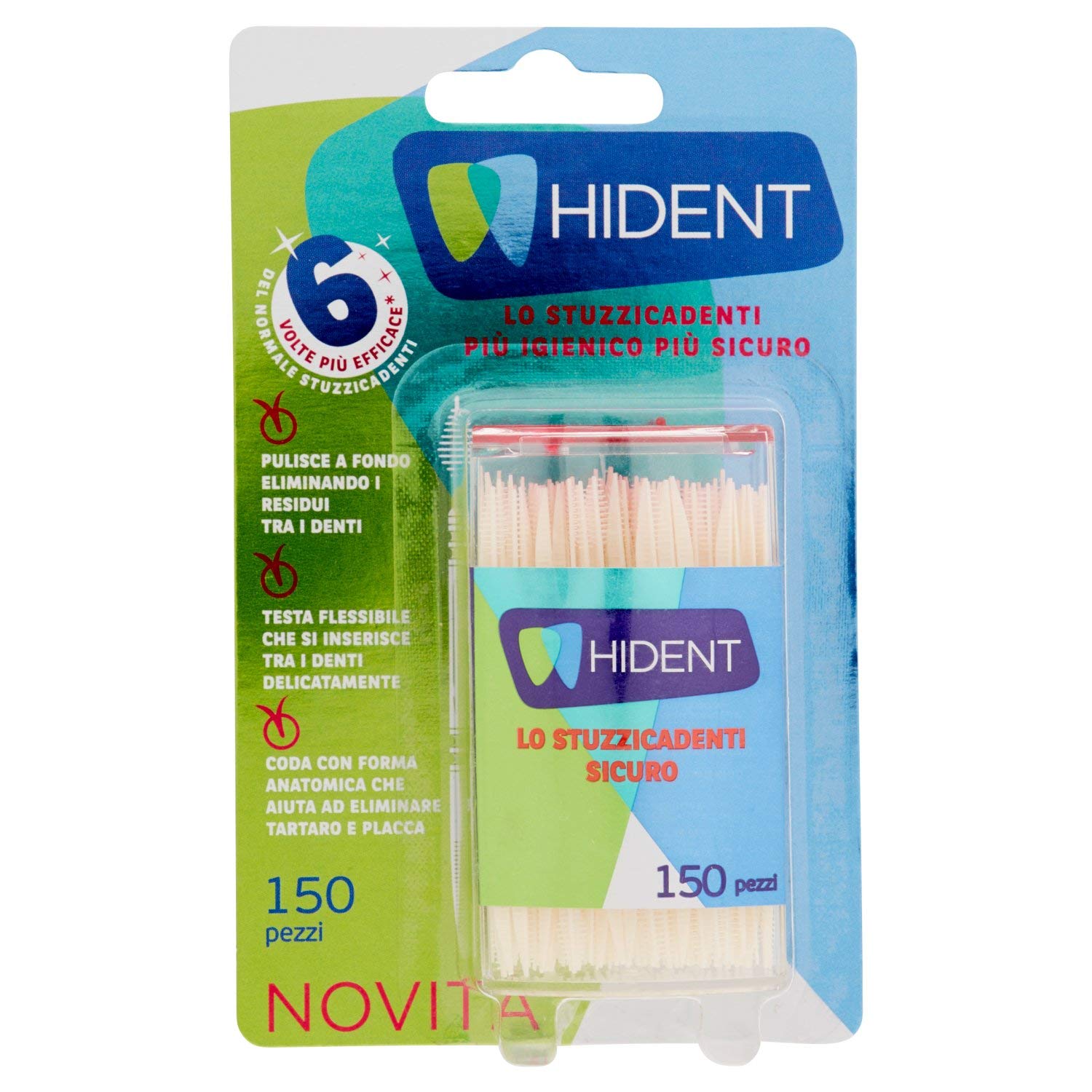 Hident Plast Tandstikker 150 stk.Ergonomic and Safe Toothpicks