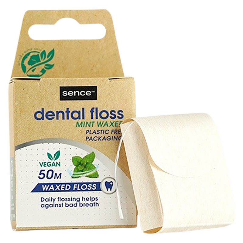 Zahnseide ohne PFAS Sence Vegan Mint Floss 50 mtr.