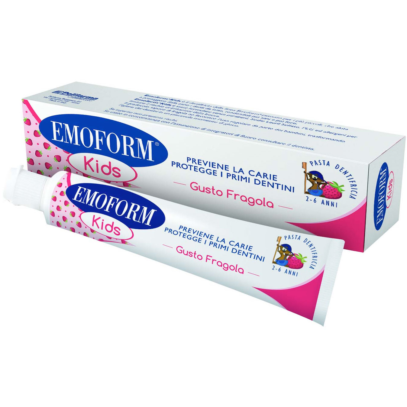 Kinderzahnpasta Emoform Strawberry 2-6 Jahre 50 ml.