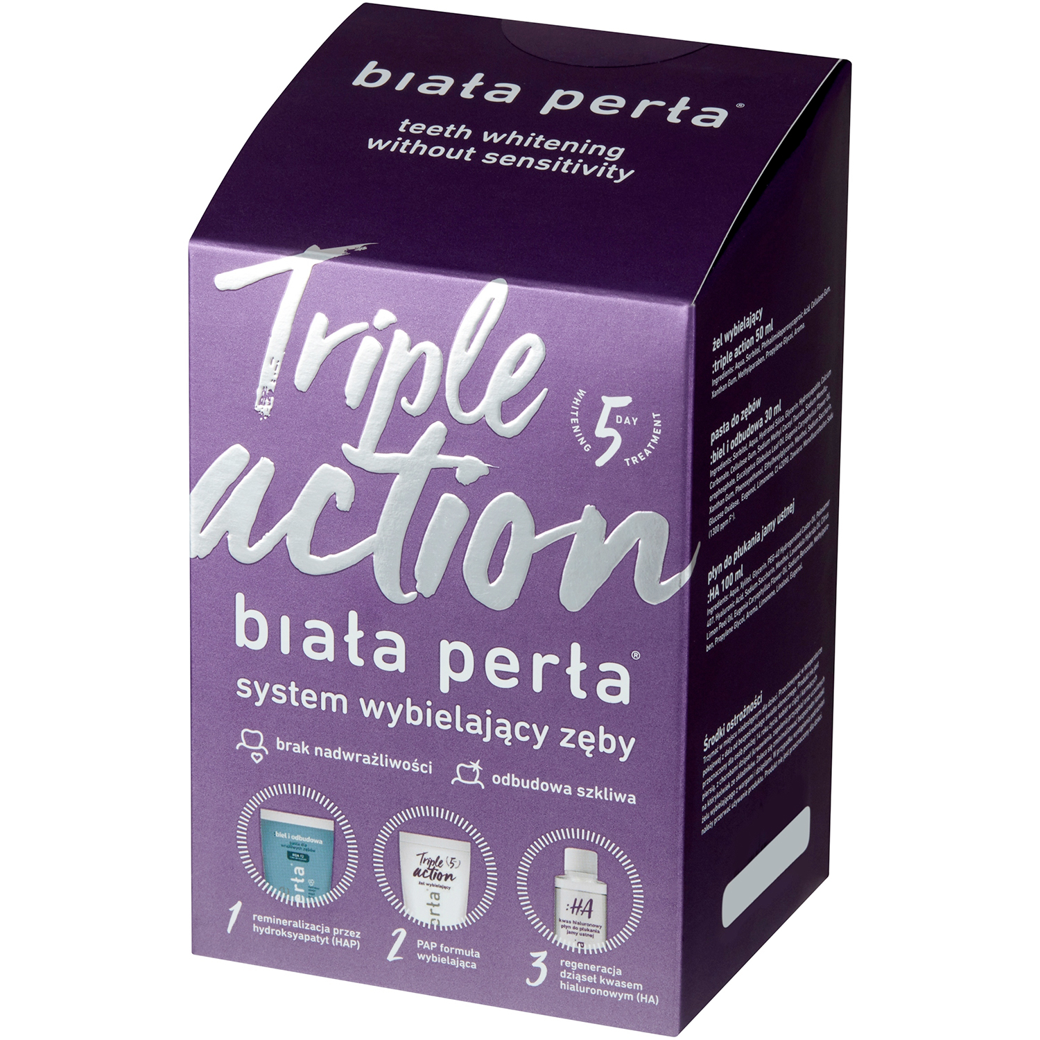 Tandblegning Sæt Biala Perla Triple Action Teeth Whitening Kit for Home Use