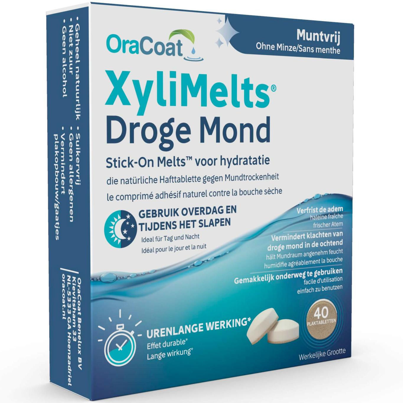 OraCoat XyliMelts Sugetabletter Mundtørhed Mintfri Xylitol 40 stk.