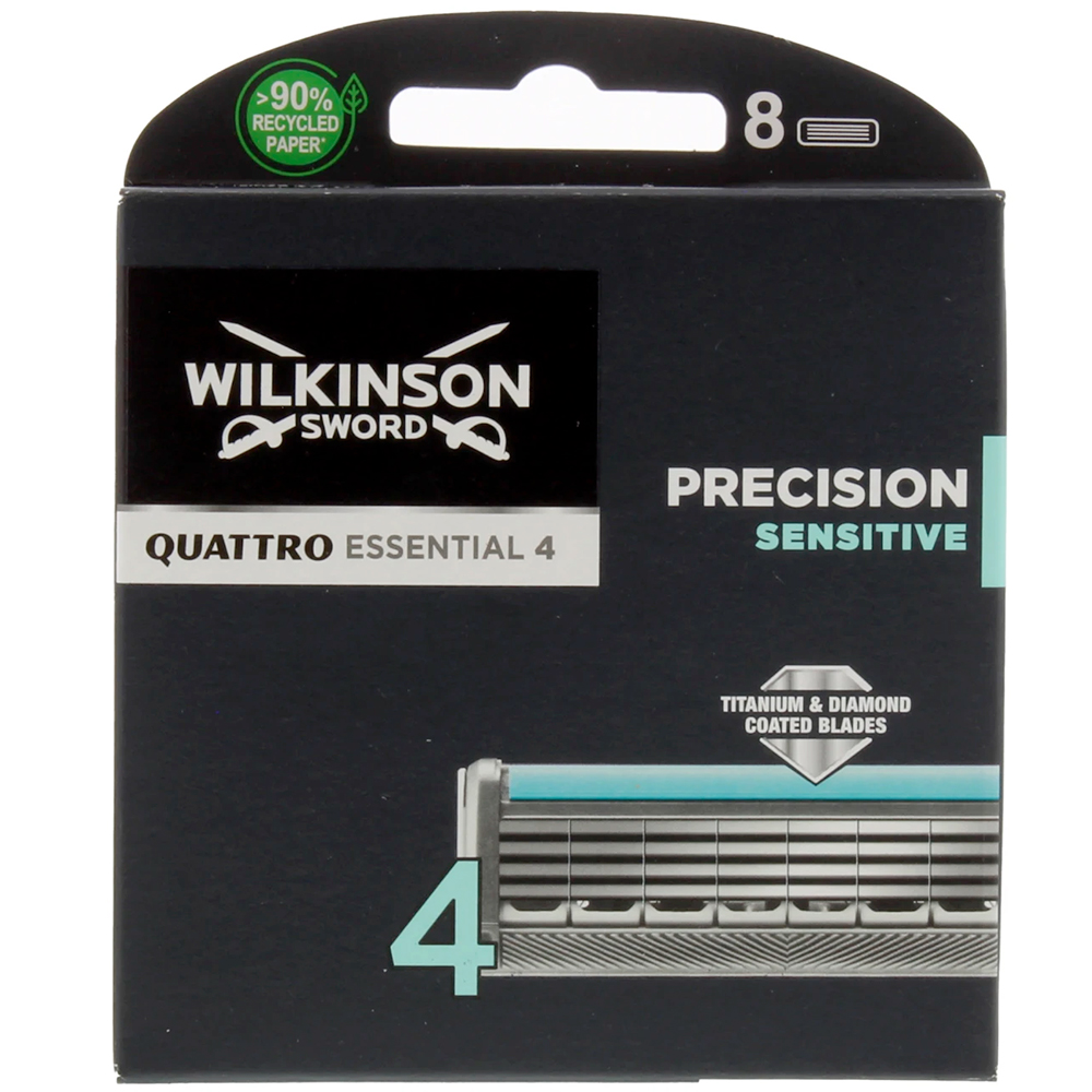 Wilkinson Quattro Titanium Precision Sensitive Barberblade 8 stk. - Wilkinson Sword