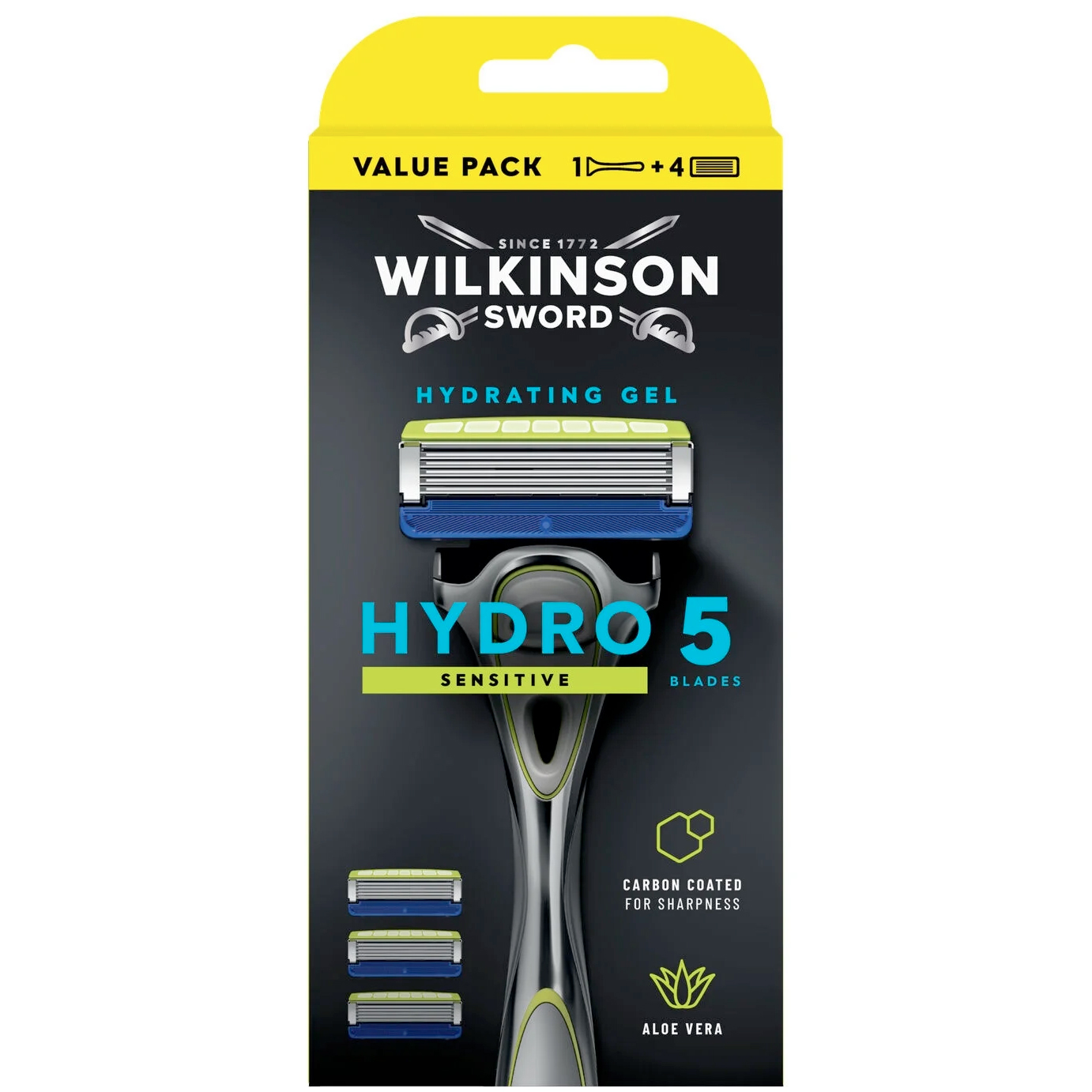 Wilkinson Sword Hydro 5 Barberskraber + 4 Sensitive Barberblade
