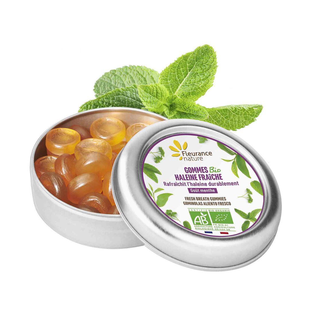 Økologiske Gummies Fresh Breath FLEURANCE Nature Peppermint 35 gr