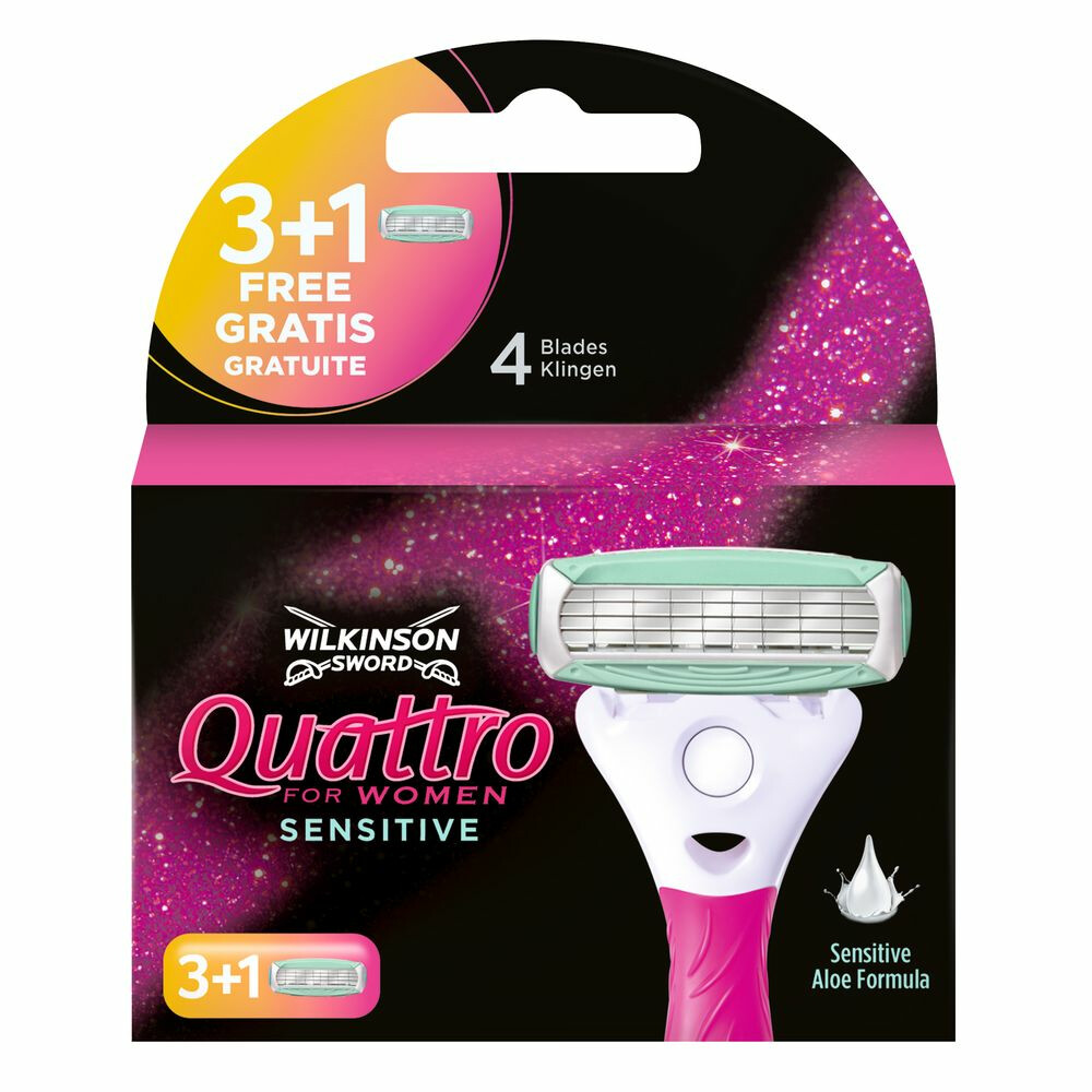 Wilkinson Sword Quattro Damen Rasierklingen Sensitive 4 Stk.