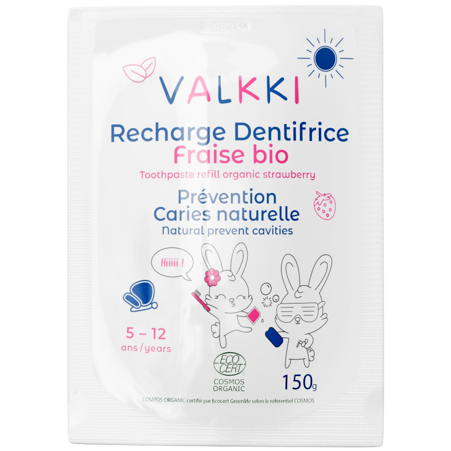 Økologisk Børnetandpasta Valkki Strawberry 150g Refill