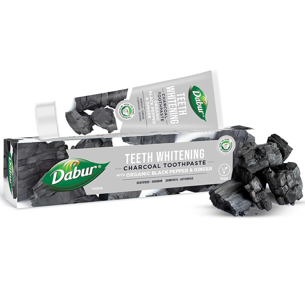 Zahnaufhellende Zahnpasta DABUR Charcoal Organic Black Pepper & Ginger 100 ml