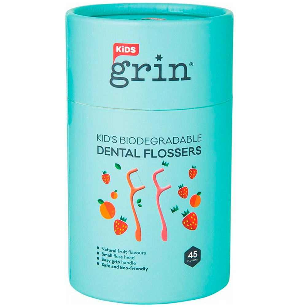 Grin Zahnseidenhalter für Kinder, biologisch abbaubar