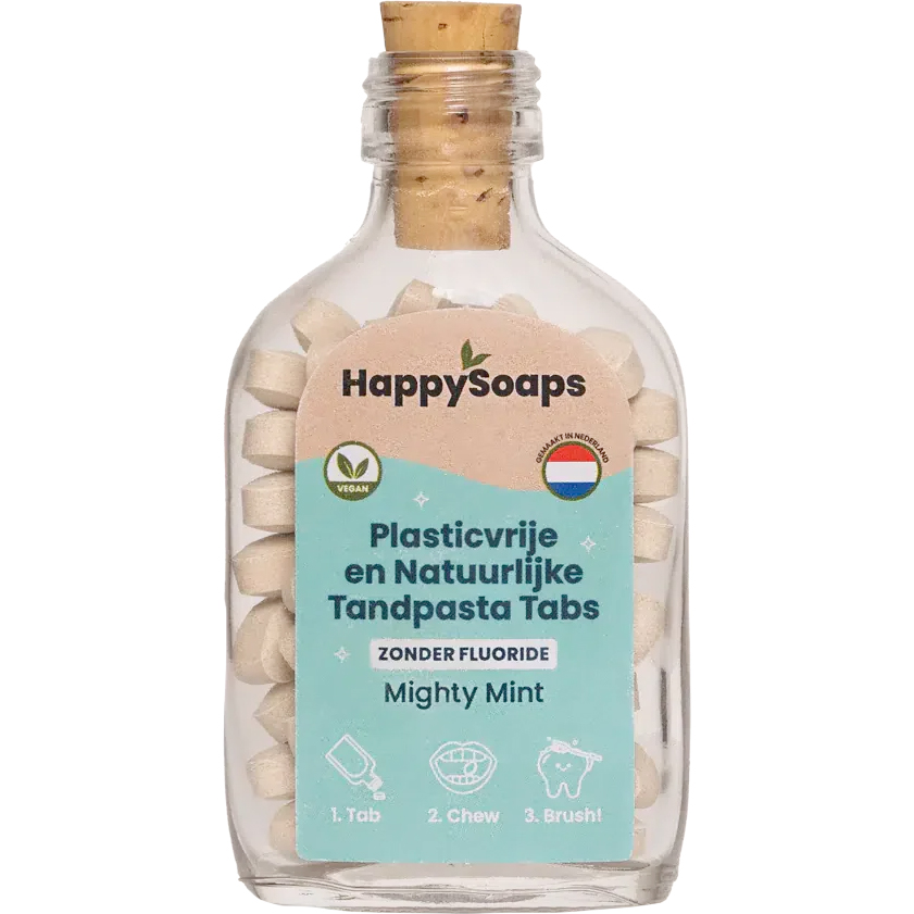 Tandpasta Tabletter HappySoaps Mighty Mint Xylitol Fluorfri 62 stk.