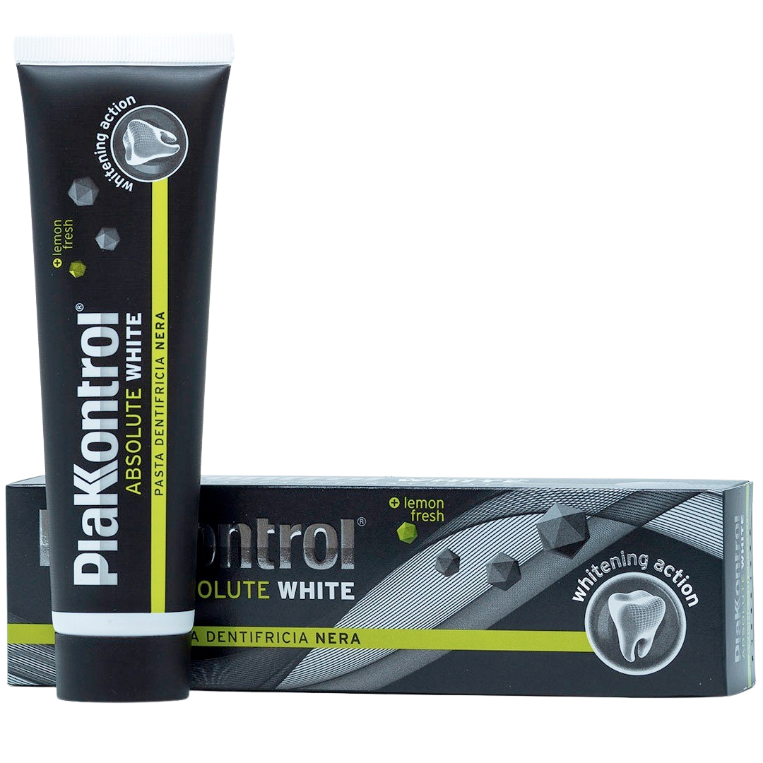 Whitening Zahnpasta PLAKKONTROL Absolute White Charcoal 75 ml