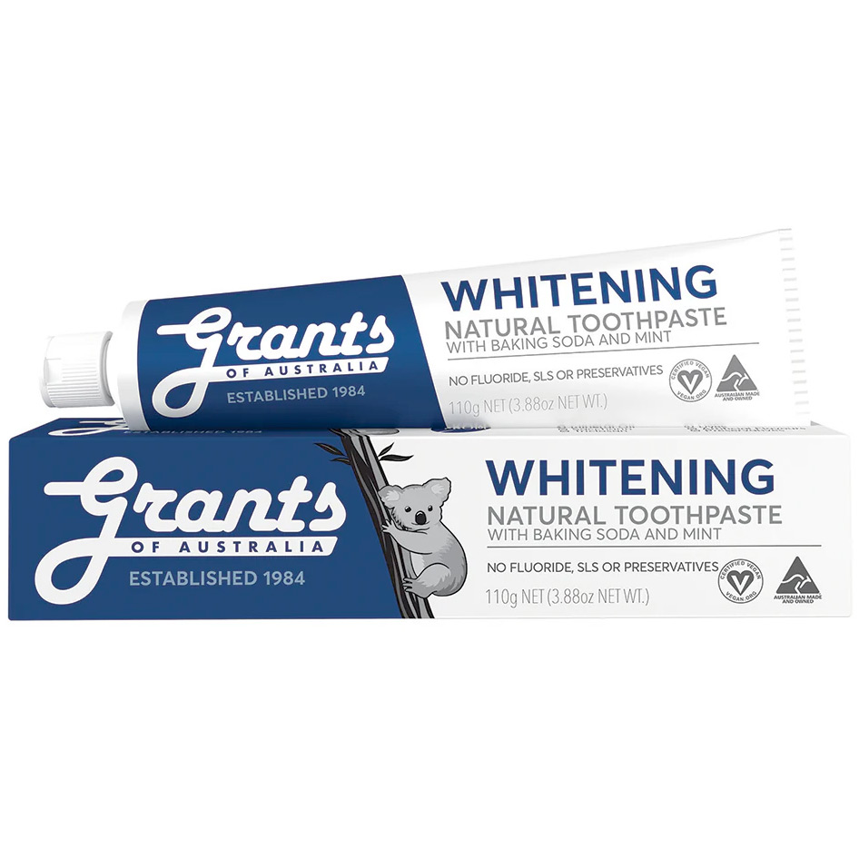 Natürliche Whitening Zahnpasta GRANTS ohne Fluorid Xylitol & Peppermint 110 g