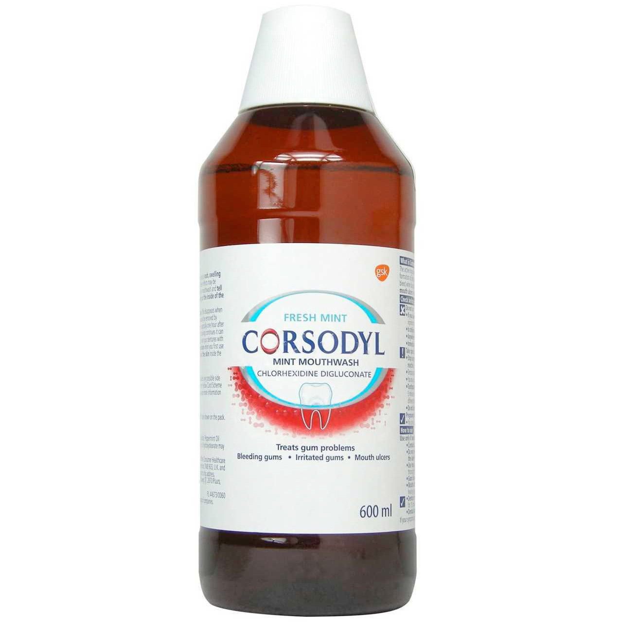 Corsodyl Chlorhexedin Mundwasser Fresh Mint 0,2 % 600 ml.