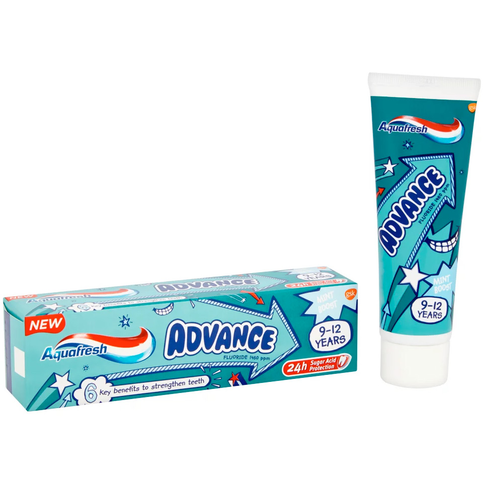 Aquafresh Børnetandpasta Junior Advance 9-12 år 75 ml.