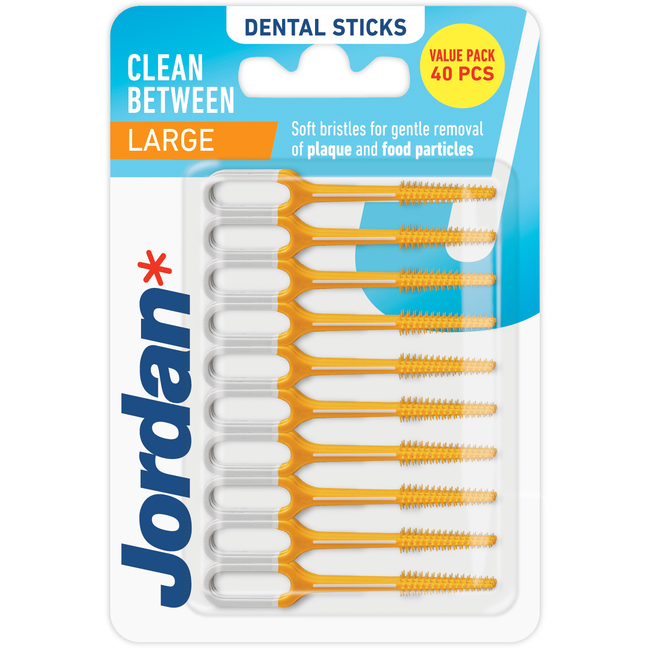 Jordan LARGE Clean Between Sticks Tandstikker 40 stk.