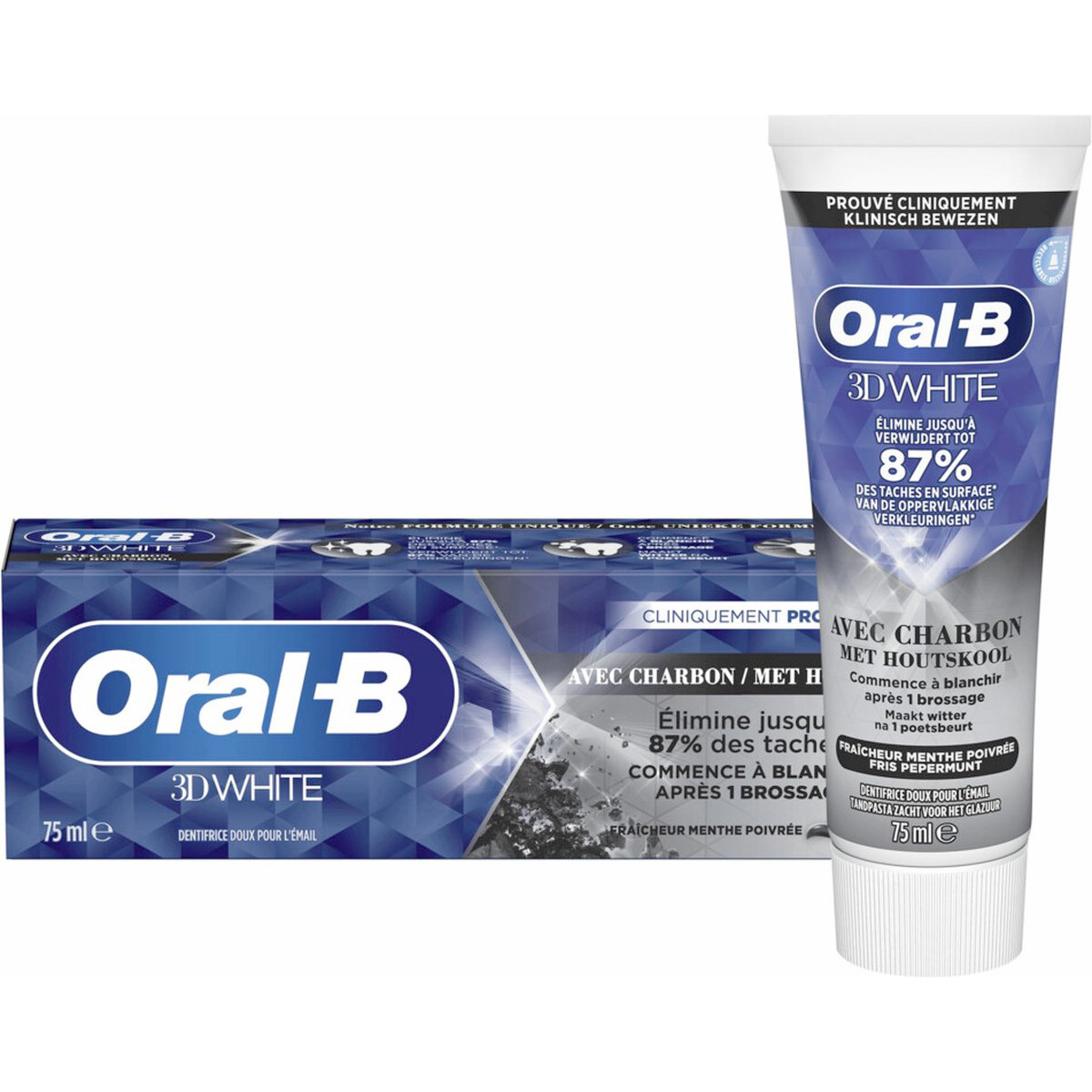 Oral-B 3D White Zahnpasta CHARCOAL 75 ml.
