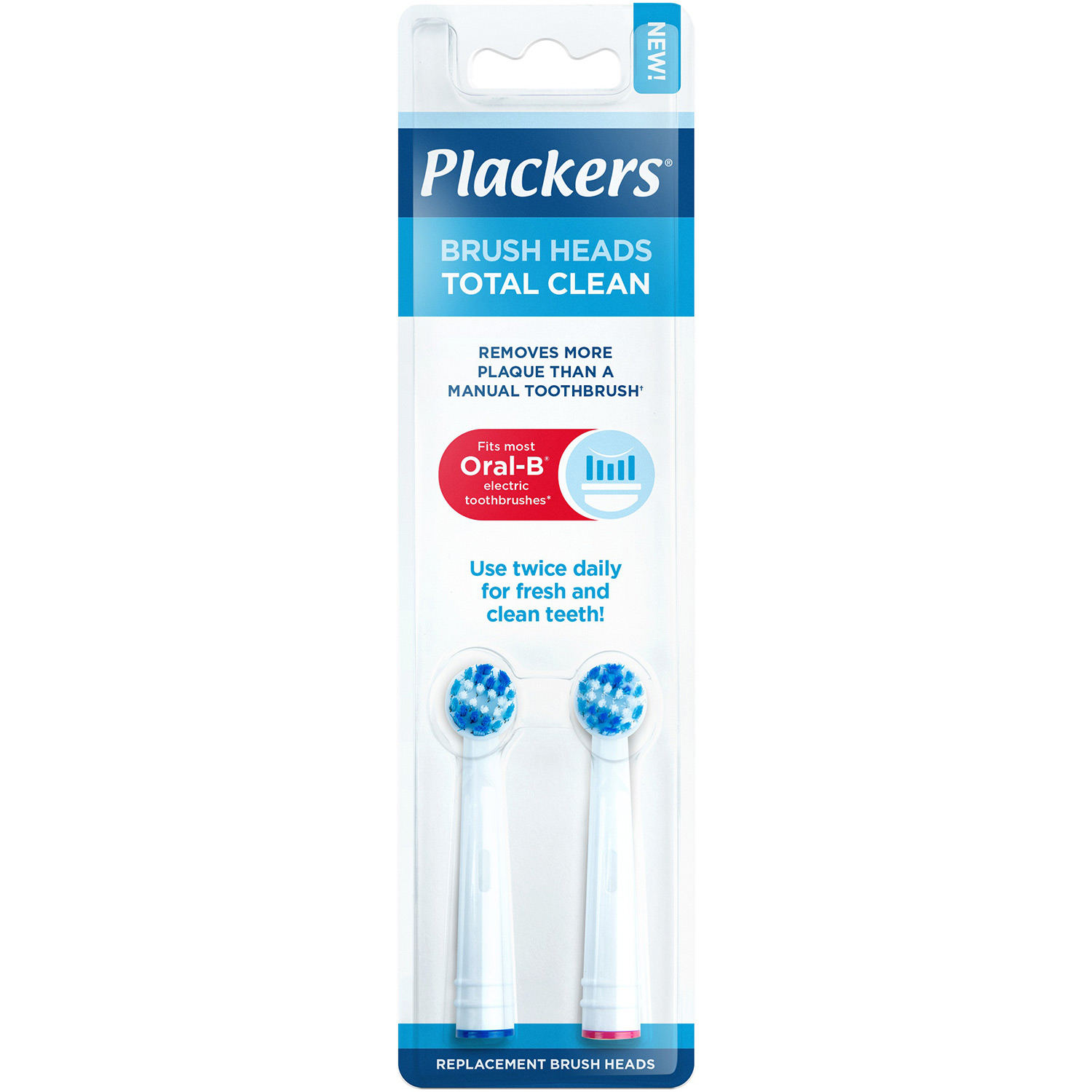 Plackers Bürstenköpfe für Oral-B Total Clean 2 Stk.