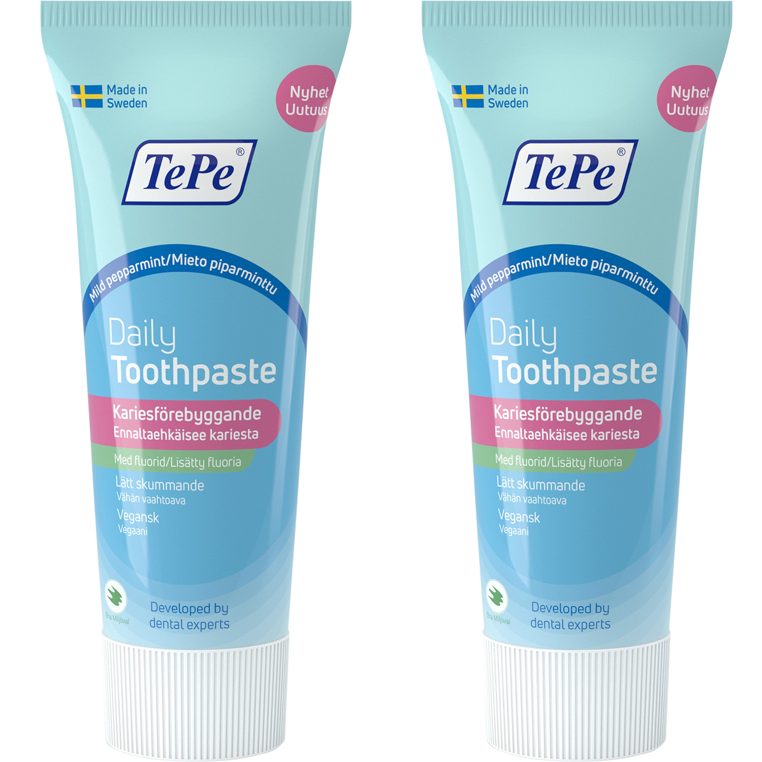 TePe Tandpasta 2 x 75 ml. Daily Cavities Prevention DATOvare