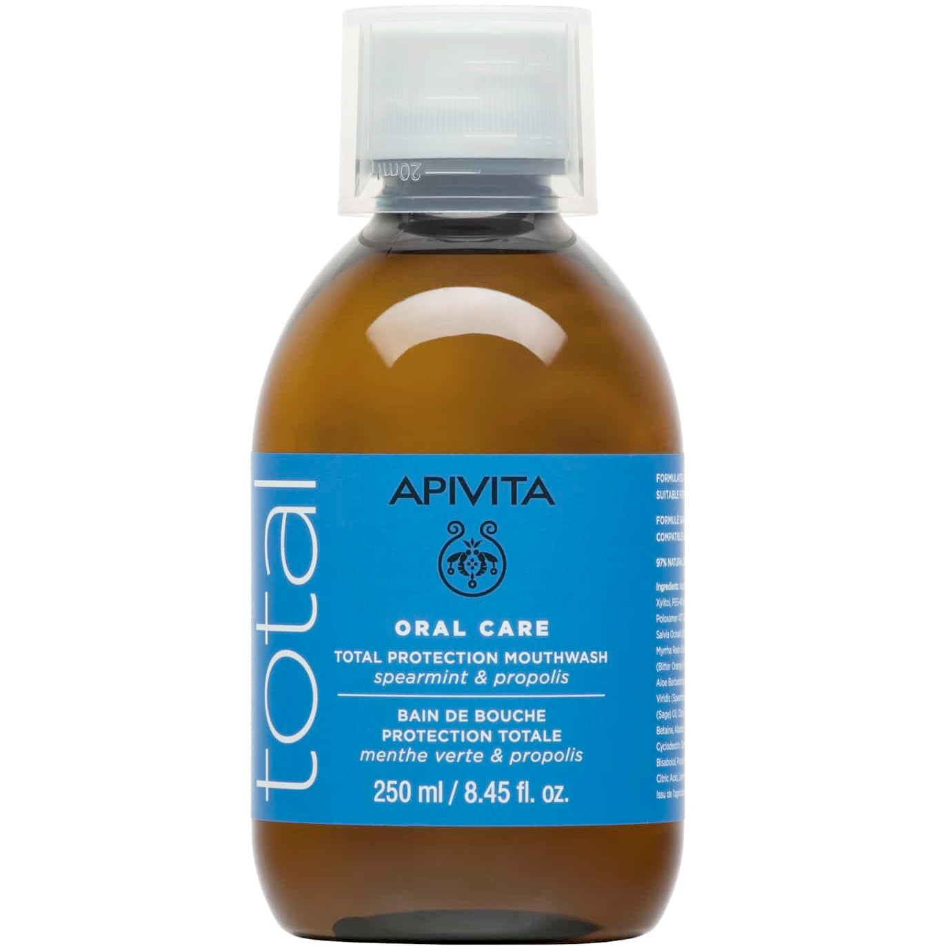 Natürliches Mundwasser APIVITA Total Protection Spearmint & Propolis 250 ml