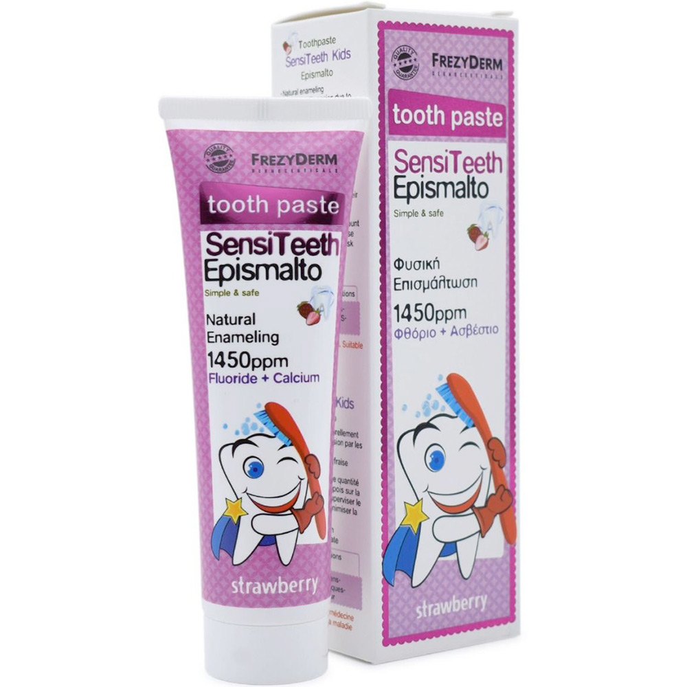 FrezyDerm Børnetandpasta 1450 ppm SensiTeeth Xylitol 50 ml