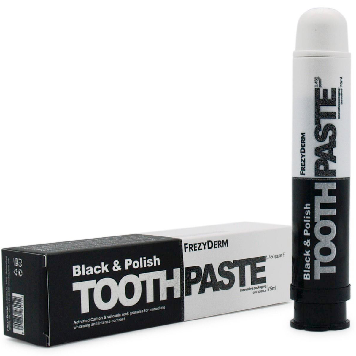 Zahnaufhellende Zahnpasta FREZYDERM Black & Polish 75 ml