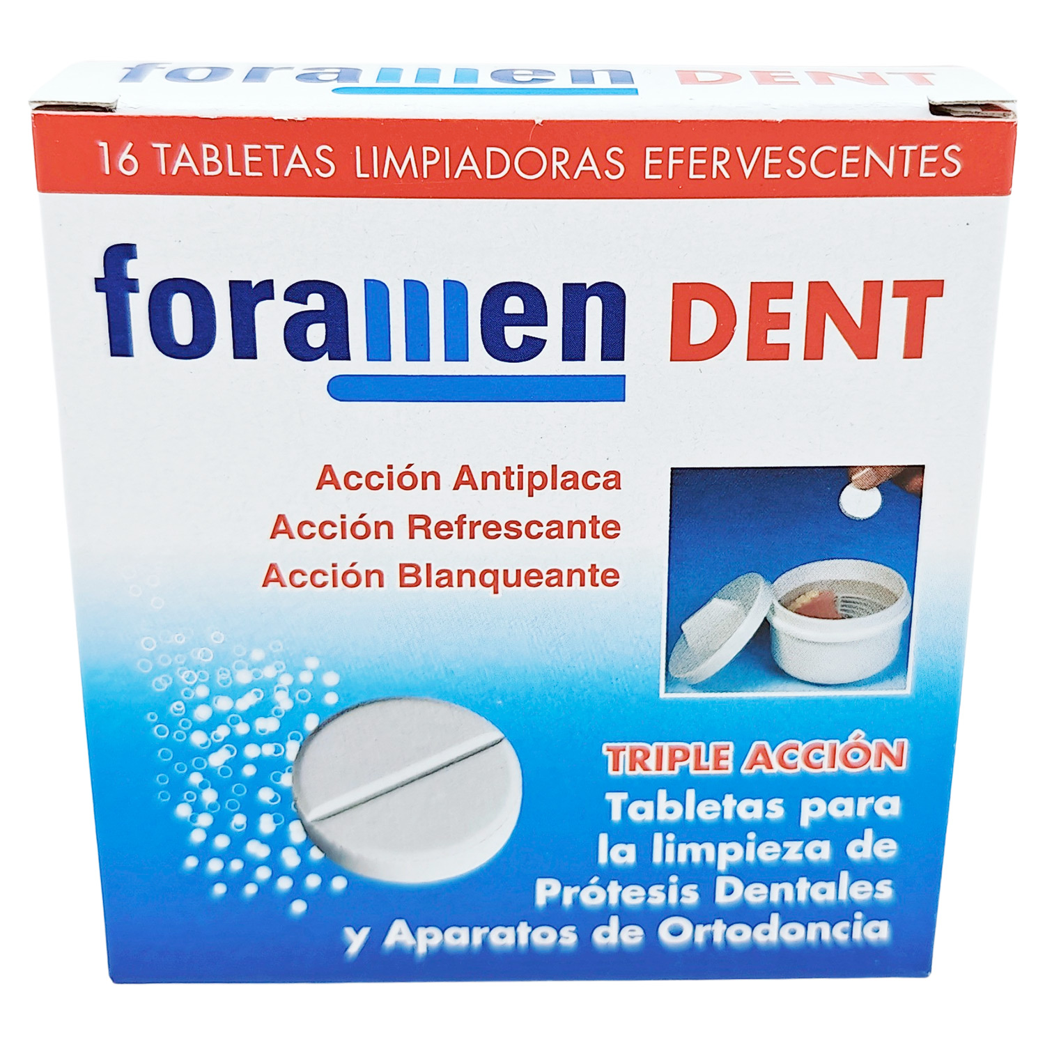 Reinigungstabletten für Prothetik FORAMEN Triple Action 16 Stk.