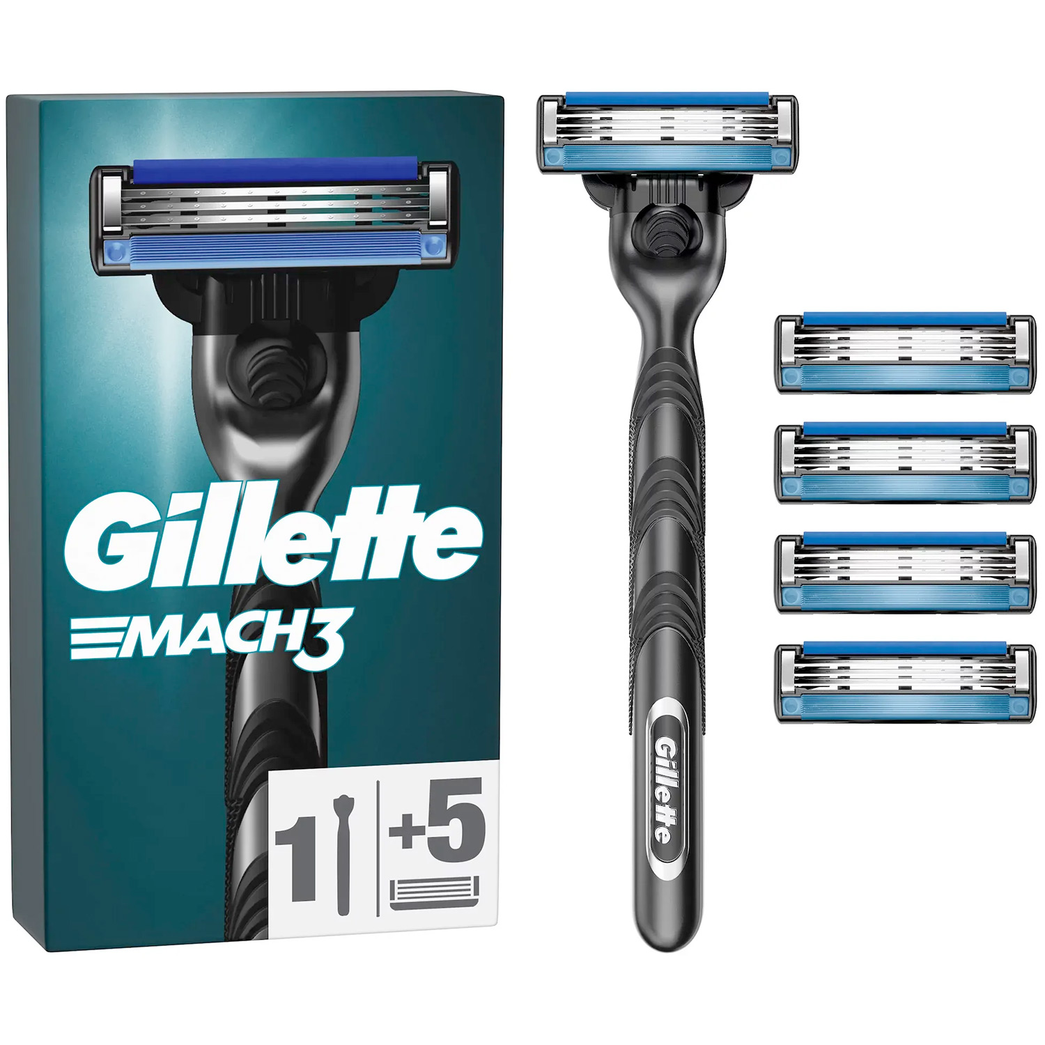 Gillette Mach3 Barberskraber inkl. 5 stk. Barberblade