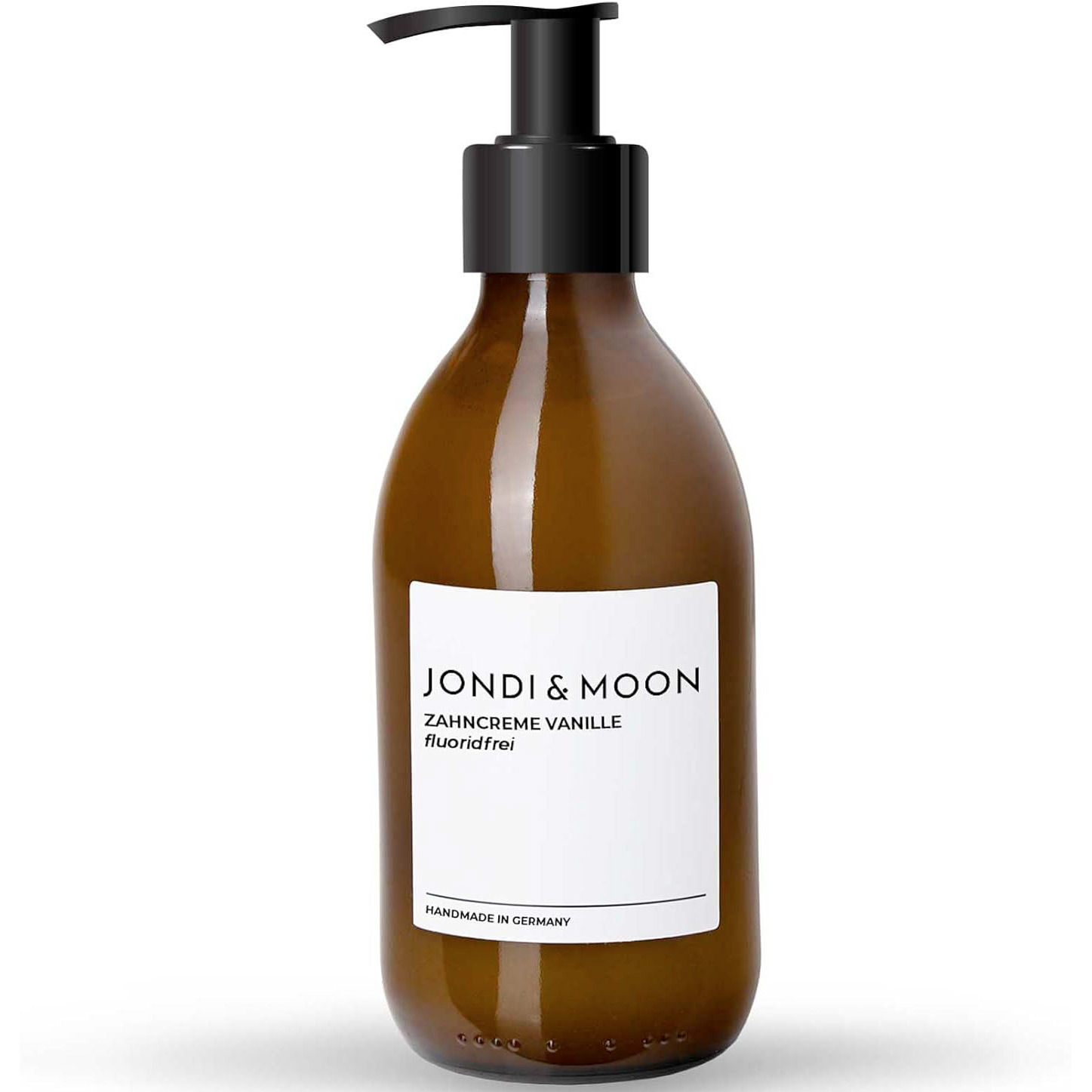 Natürliche Zahnpasta Jondi & Moon Vanille Glasspender 250 ml.