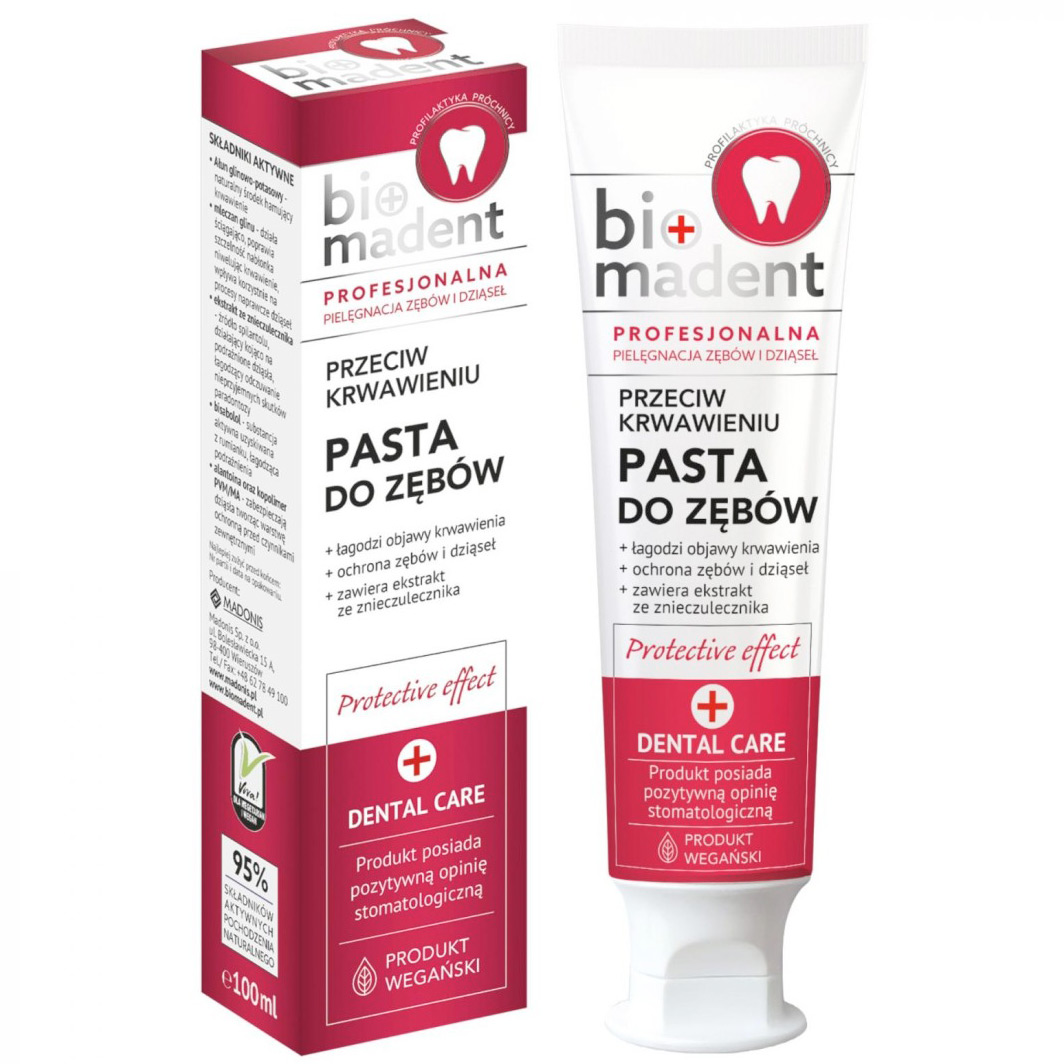 Zahnpasta gegen Zahnfleischbluten BIO MADENT mit schützender Wirkung 100 ml.
