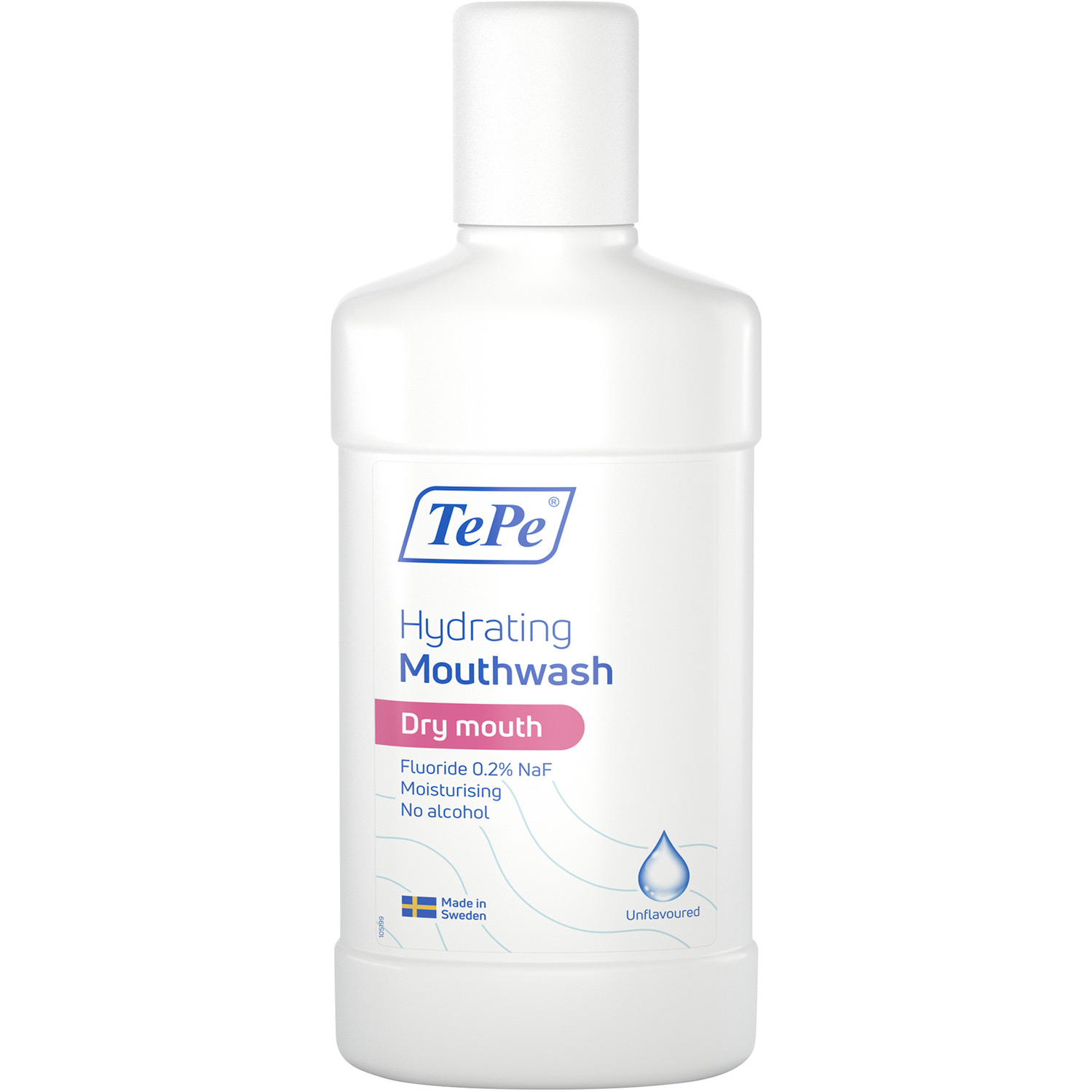 Mundwasser Trockener Mund TePe Hydrating Unflavoured 500 ml.