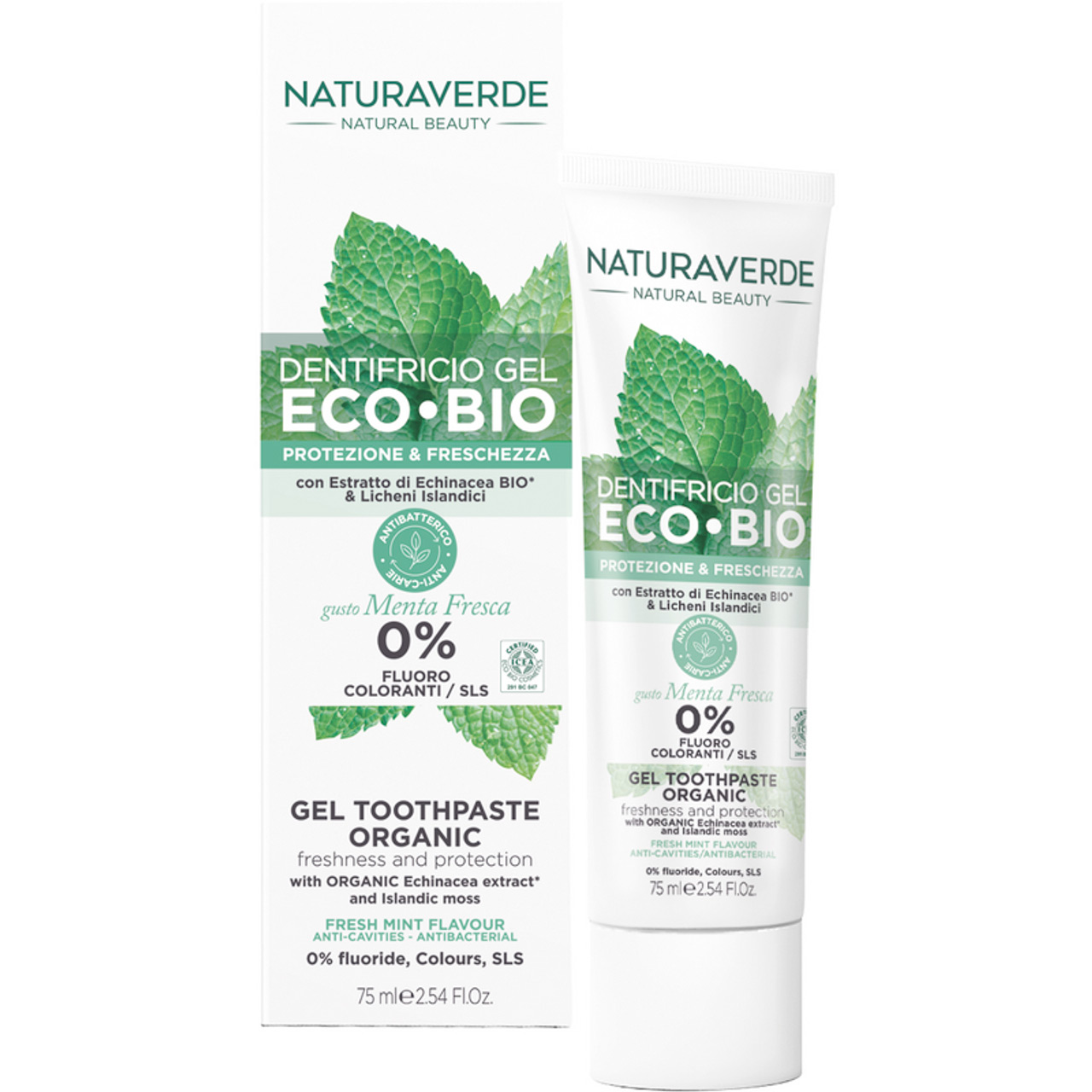 Bio-Zahnpasta-Gel NATURAVERDE Protection & Frische 75 ml.