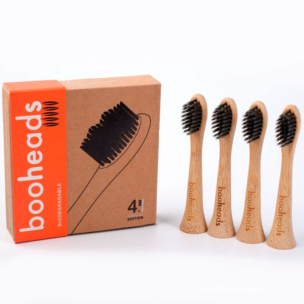Booheads Bambuskohle-Bürstenköpfe für Philips 4 Stück.