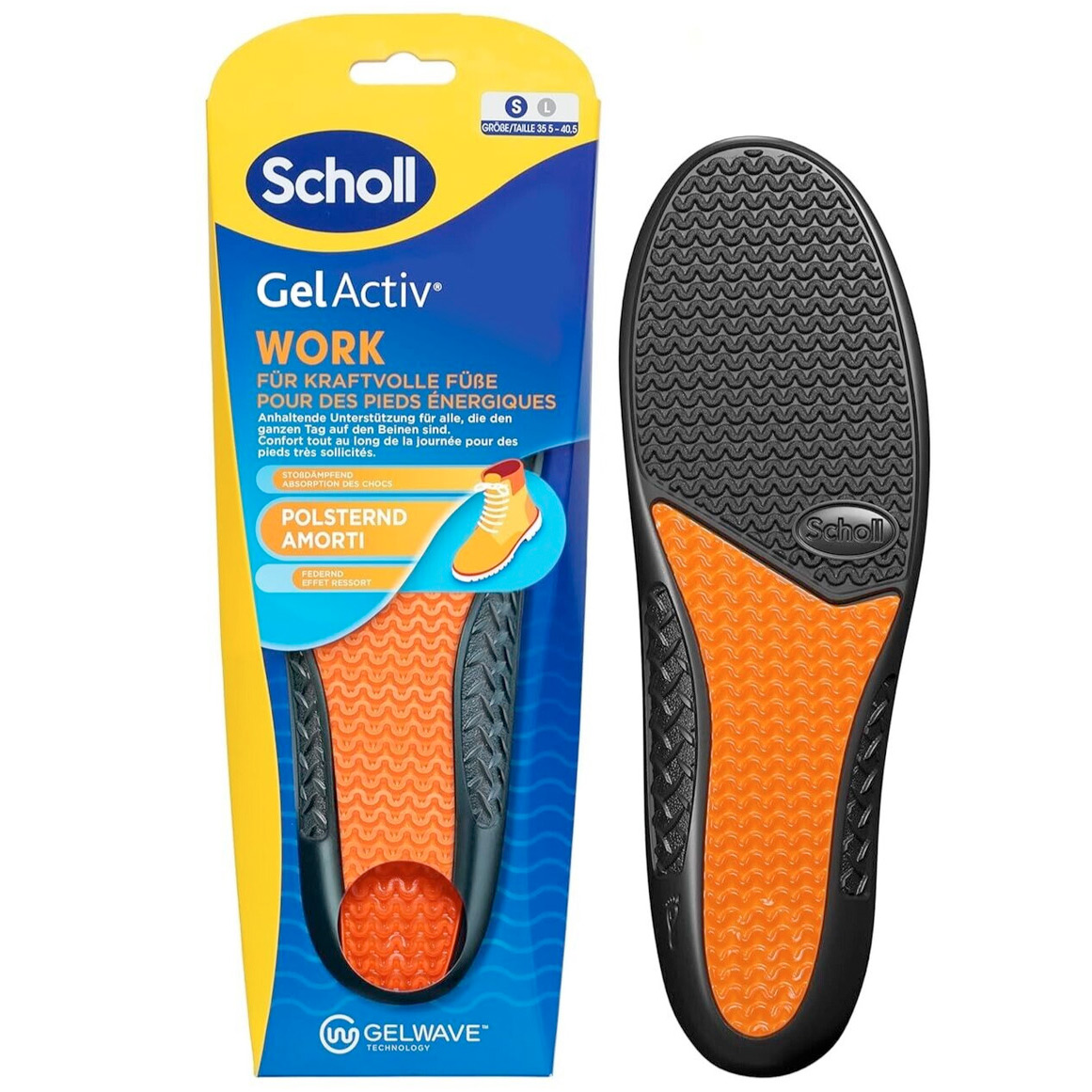 Scholl Indlægssåler GelActiv WORK Small 35,5-40,5