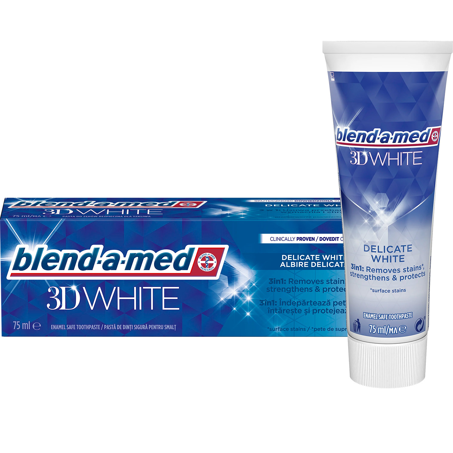 3D White Tandpasta BLEND-A-MED Delicate White 75 ml.
