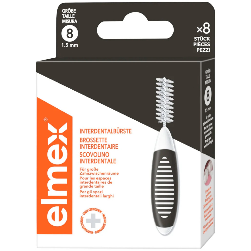 Elmex Spaltbürsten 8 Stk. 1,5 mm ISO 8 SCHWARZ