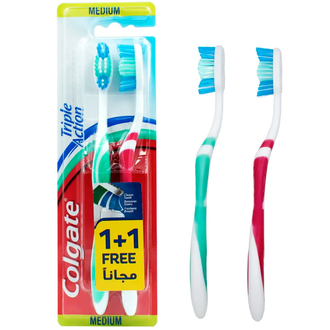 Colgate Tandbørste 2 stk. Triple Action Medium