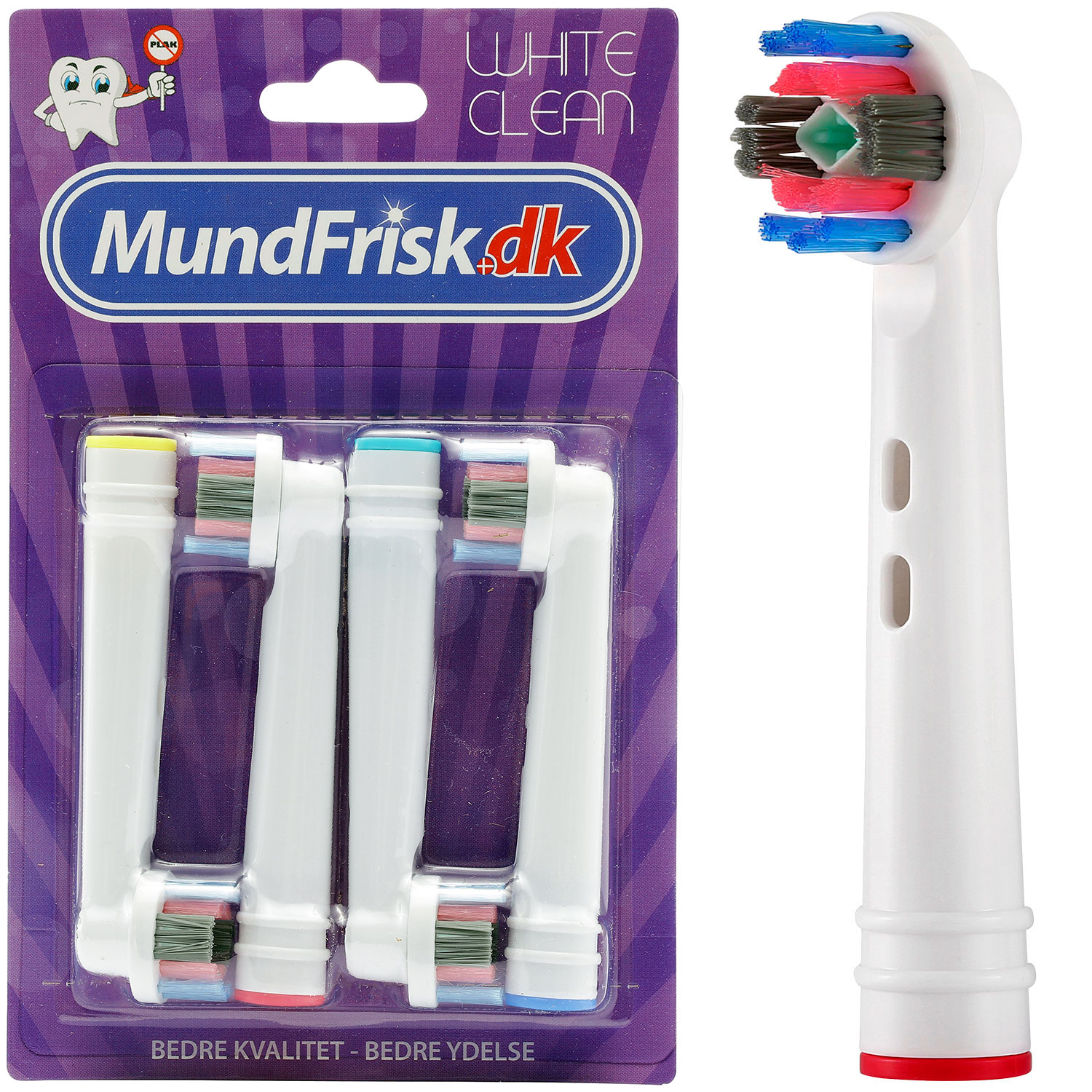 White Clean Bürstenköpfe für Oral-B 3D White kompatibel