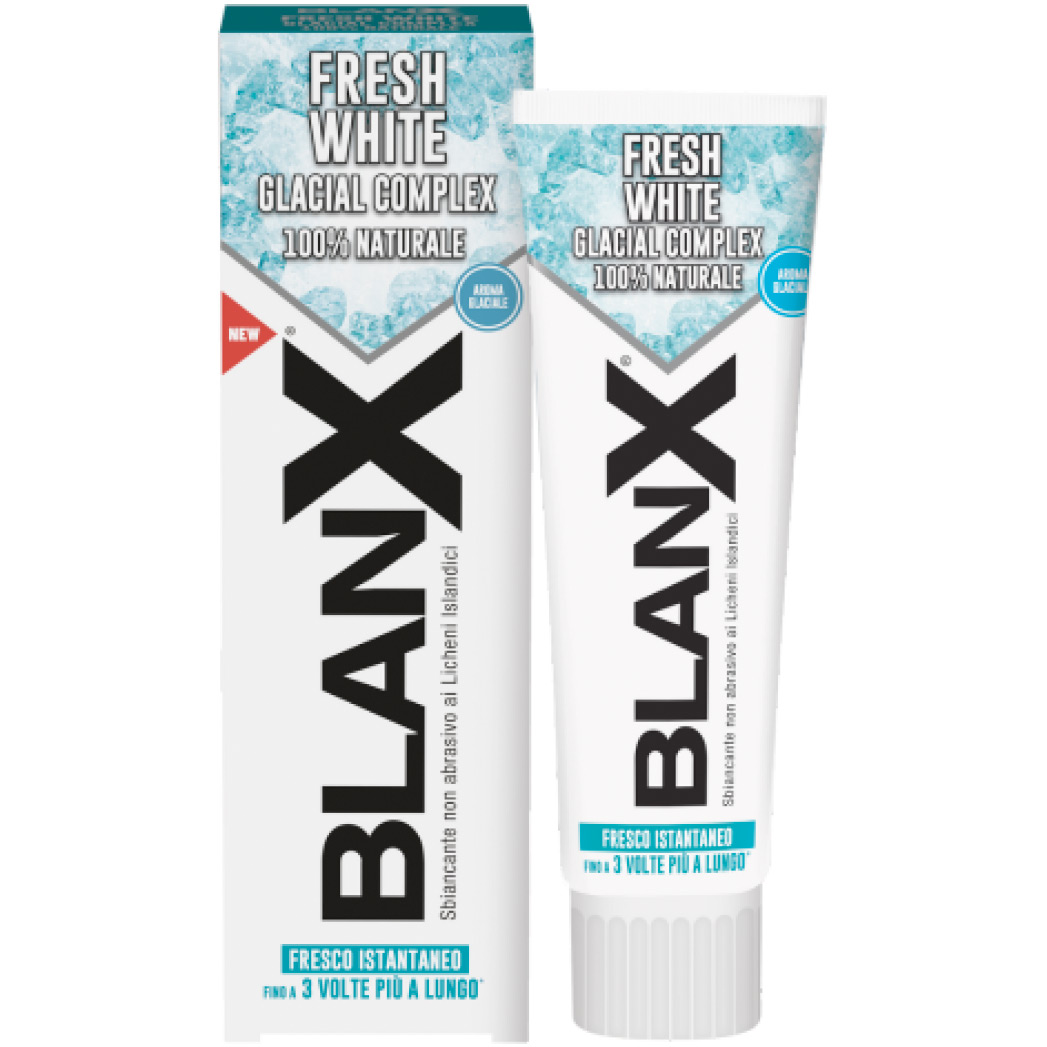 Natürliche Zahnaufhellungs-Zahnpasta BLANX Fresh White Glacial 75 ml