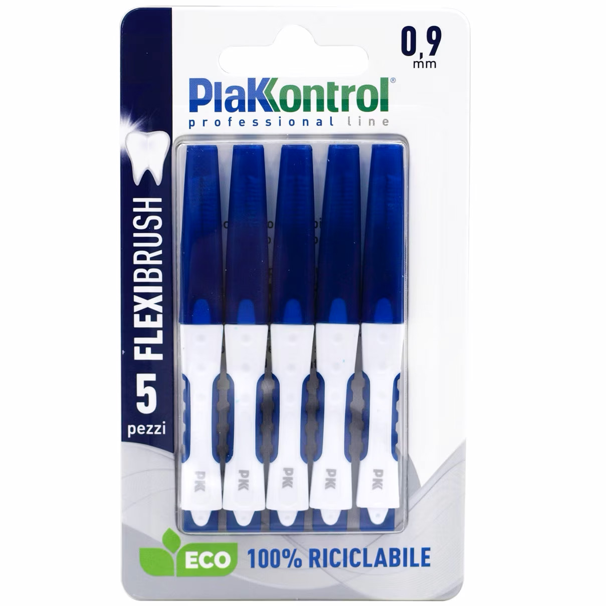 Mellemrumsbørster 5 stk.PLAKKONTROL FlexiBrush 0.9 mm - Plakkontrol Mellemrumsbørster