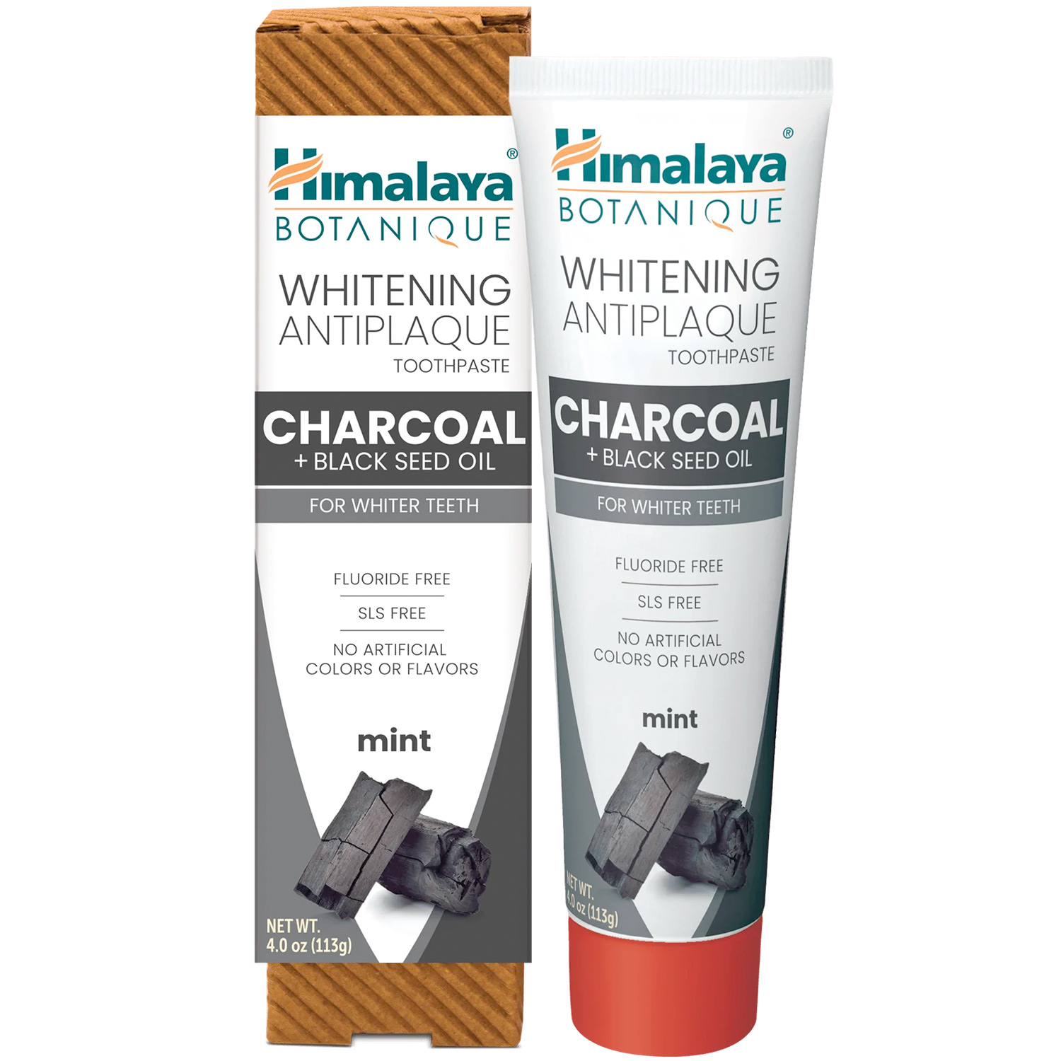 Himalaya Tandpasta Botanique Whitening Antiplaque Charcoal & Black Seed Oil 113g