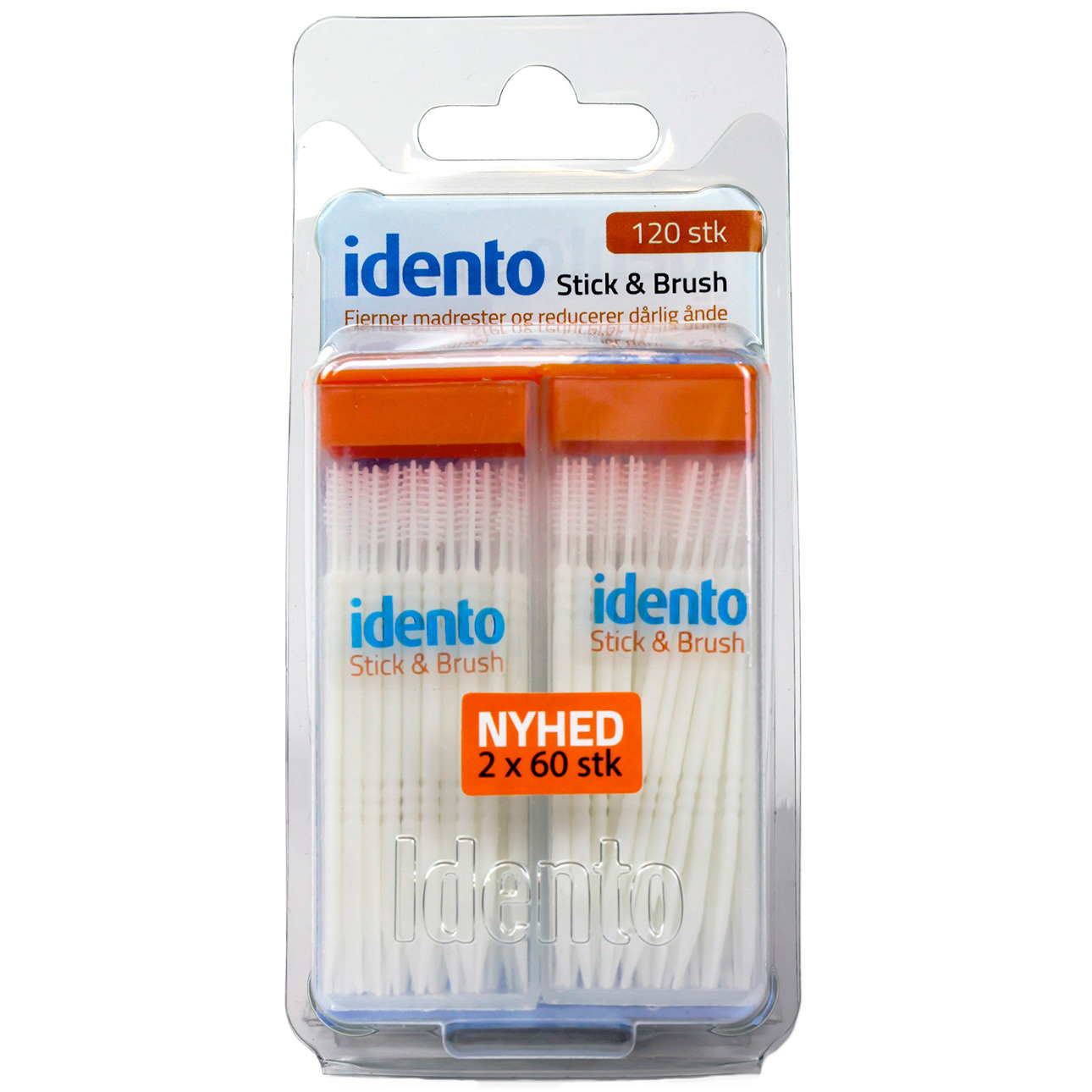 Idento Stick & Brush Tandstik + mellemrumsbørste 2 x 60 stk.