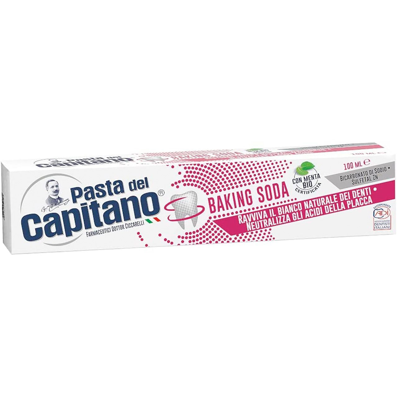 Italienische Whitening Zahnpasta PASTA del Capitano Backpulver 100 ml.