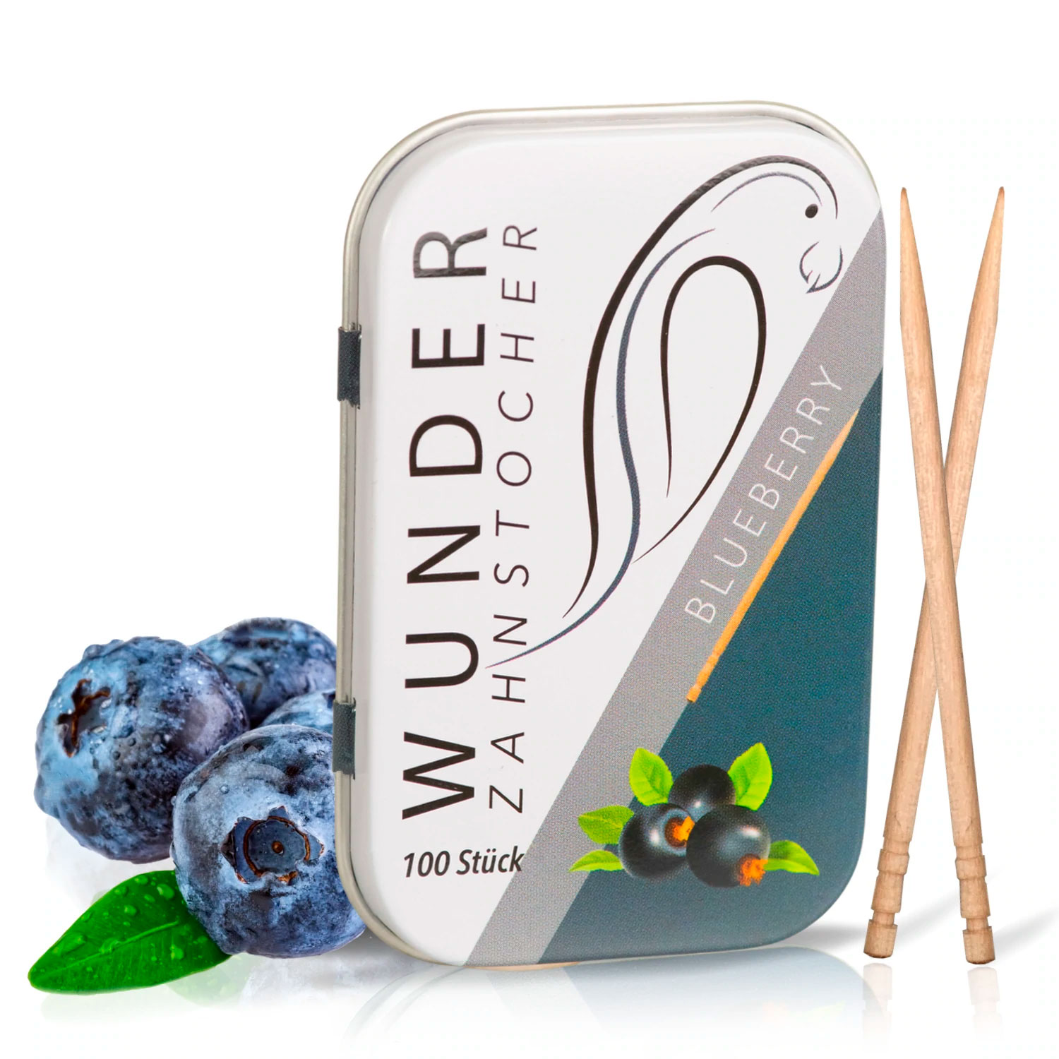 Wunder Zahnstocher aromatisierte Blaubeer-Metallbox