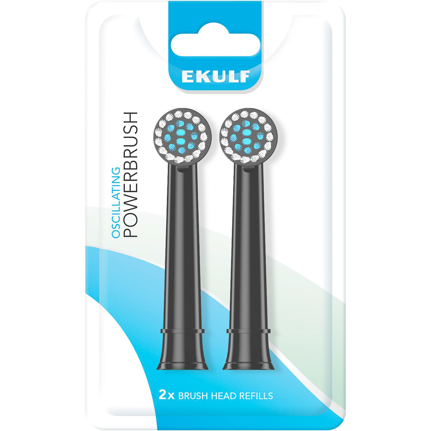 Schwarze Bürstenköpfe für Oscillating elektrische Zahnbürste Ekulf PowerBrush