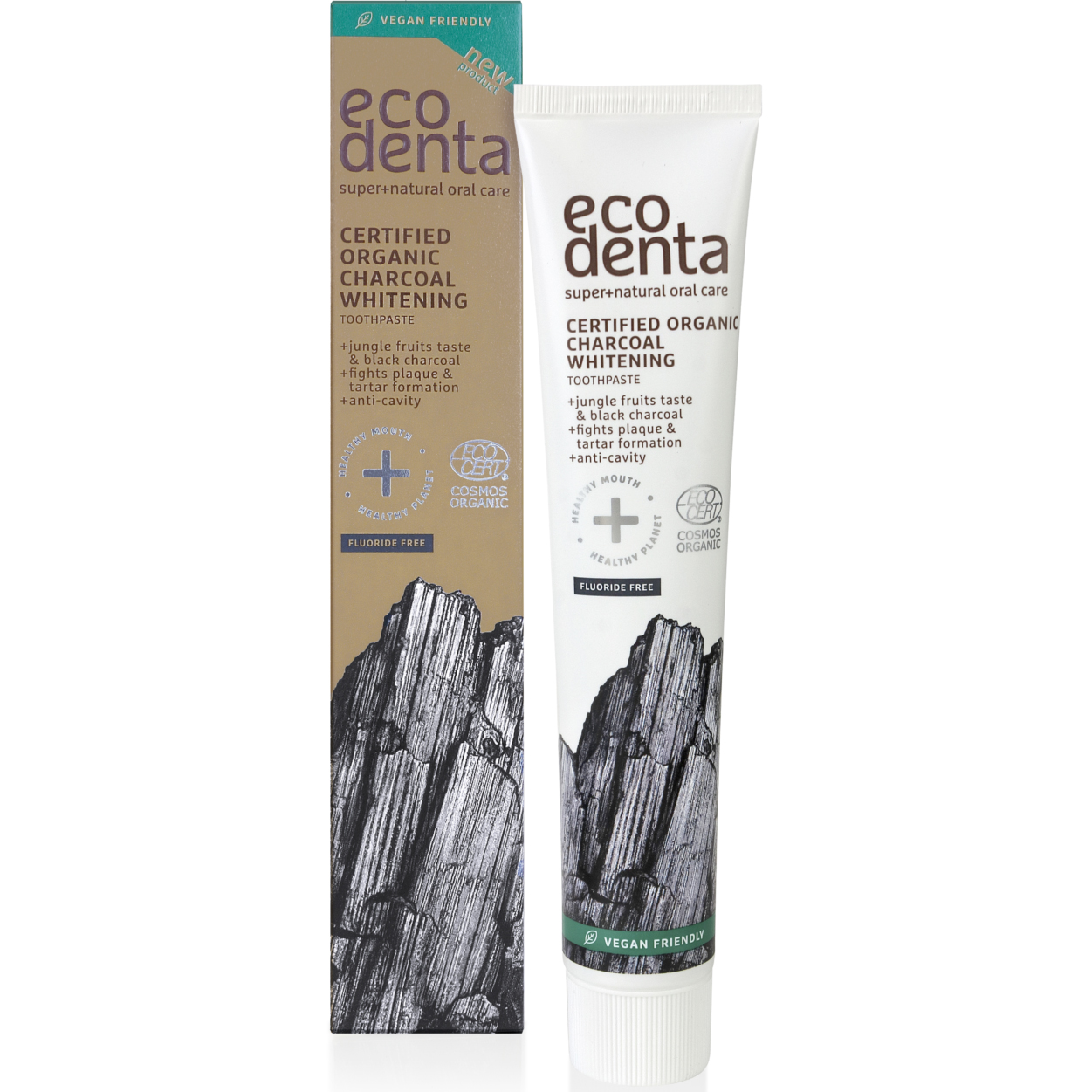 Bio-Zahnpasta Hydroxyapatite Whitening ECODENTA Holzkohle, 75 ml